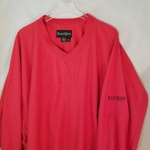 FootJoy Golf Pullover Windbreaker Men's Size XL Zipper Pockets Red